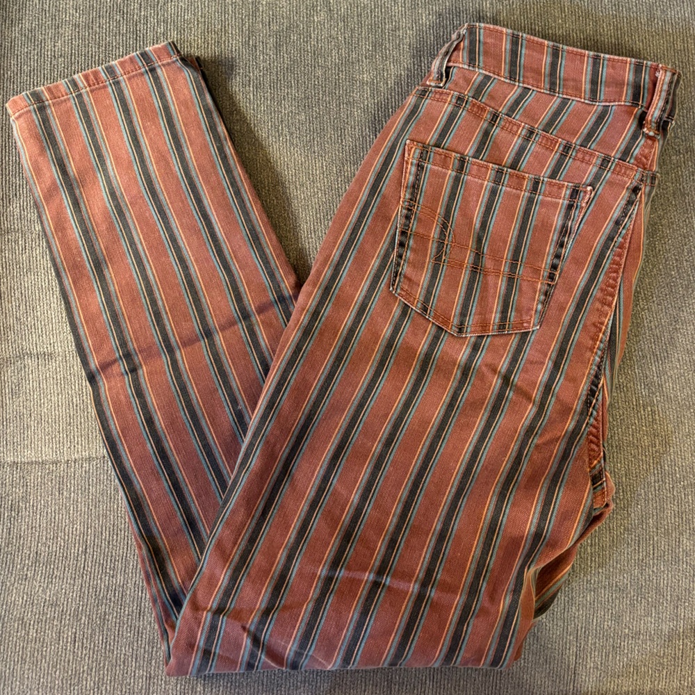American Eagle Striped Mom Jean High Rise Stretch Jeans